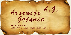 Arsenije Gajanić vizit kartica